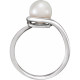 14 Karat White Gold Genuine Freshwater Pearl Ring..