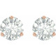 Created Moissanite Earrings in 14 Karat Rose Gold 7.5 mm Round Forever One Moissanite Earrings.