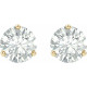 Moissanite Earrings in 14 Karat Yellow Gold 8 mm Round Forever One Moissanite Earrings