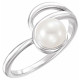 14 Karat White Gold Freshwater Pearl Ring..
