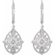 14 Karat White Gold 0.17 Carat Diamond Granulated Filigree Earrings.