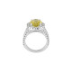 Fine Quality 14 Karat White Gold Lemon Quartz and 0.50 Carat Diamond Ring