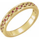 Red Garnet Ring in 14 Karat Yellow Gold Mozambique Garnet Stackable Ring .