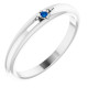 Platinum Natural Blue Sapphire Stackable Ring.