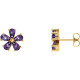 14 Karat Yellow Gold Amethyst Earrings..