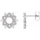 14 Karat White Gold 0.33 Carat Lab Made Diamond Floral Earrings