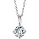 Genuine Sapphire Necklace in Sterling Silver Sapphire Solitaire 16-18" Necklace .