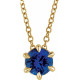 Genuine Sapphire Necklace in 14 Karat Yellow Gold Genuine Sapphire Solitaire 16-18" Necklace..