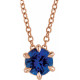 Genuine Sapphire Necklace in 14 Karat Rose Gold Genuine Sapphire Solitaire 16-18" Necklace...