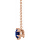 Genuine Sapphire Necklace in 14 Karat Rose Gold Genuine Sapphire Solitaire 16-18" Necklace...