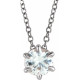 Genuine Diamond Necklace in Sterling Silver 3/4 Carat Diamond Solitaire 16-18" Necklace