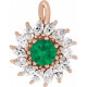 14K Rose Natural Emerald & 5/8 CTW Natural Diamond Halo-Style Pendant.