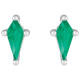 Sterling Silver Lab-Grown Emerald Earrings