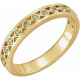 Genuine Peridot Ring in 14 Karat Yellow Gold Peridot Stackable Ring  .