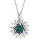 Platinum Lab-Grown Alexandrite & 5/8 CTW Natural Diamond Halo-Style 16-18" Necklace.