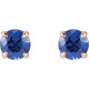 14K Rose Lab Grown Blue Sapphire Earrings