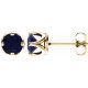 14 Karat Yellow Gold Lab Blue Sapphire Earrings