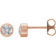 14 Karat Rose Gold 0.25 Carat Diamond Earrings..