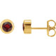 Genuine Red Garnet Earrings in 14 Karat Yellow Gold