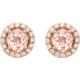 14 Karat Rose Gold Morganite & 0.20 Carat Diamond Earrings