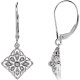 Sterling Silver 0.10 Carat Diamond Granulated Filigree Earrings.