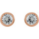  Created Moissanite Earrings in 14 Karat Rose Gold 4.5 mm Round Forever One Moissanite Earrings .