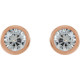  Created Moissanite Earrings in 14 Karat Rose Gold 4.5 mm Round Forever One Moissanite Earrings .