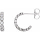 Platinum 0.25 Carat Diamond Bezel Set J-Hoop Earrings