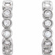 Platinum 0.25 Carat Diamond Bezel Set J-Hoop Earrings