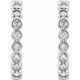 Platinum 0.40 Carat Diamond Bezel Set J-Hoop Earrings