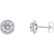 Natural Diamond Earrings in Platinum 0.60 Carat Diamond Halo Earrings