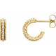 14 Karat Yellow Gold 0.20 Carat Diamond Hoop Earrings.