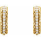 14 Karat Yellow Gold 0.20 Carat Diamond Hoop Earrings.