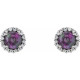 Color Change   Alexandrite Earrings in Sterling Silver  Lab- Alexandrite & 0.16 Carat Diamond Earrings