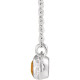 Sterling Silver Natural Citrine & .02 CTW Natural Diamond Bar 16" Necklace