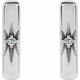 Platinum Natural White Sapphire Starburst Bar Earrings.