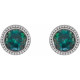 Sterling Silver 3 mm Lab Alexandrite Beaded Bezel Set Earrings