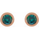 14 Karat Rose Gold 3 mm Natural Alexandrite Beaded Bezel Set Earrings