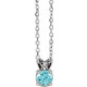 Sterling Silver 4 mm Round Natural London Blue Topaz 16-18" Necklace