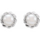 Platinum Cultured White Freshwater Pearl Rope Earrings.