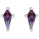 Platinum Lab-Grown Alexandrite Earrings