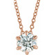 Genuine Sapphire Necklace in 14 Karat Rose Gold Sapphire Solitaire 16-18" Necklace.