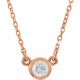 14K Rose 1/4 CT Natural Diamond 18" Necklace
