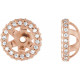 14 Karat Rose Gold 0.20 Carat Diamond Earring Jackets.