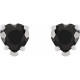 Platinum Natural Black Onyx Stud Earrings.