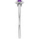 14K White Natural Amethyst Solitaire Rope Ring