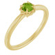 14K Yellow Natural Peridot Solitaire Rope Ring