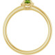 14K Yellow Natural Peridot Solitaire Rope Ring