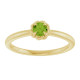 14K Yellow Natural Peridot Solitaire Rope Ring