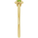 14K Yellow Natural Peridot Solitaire Rope Ring